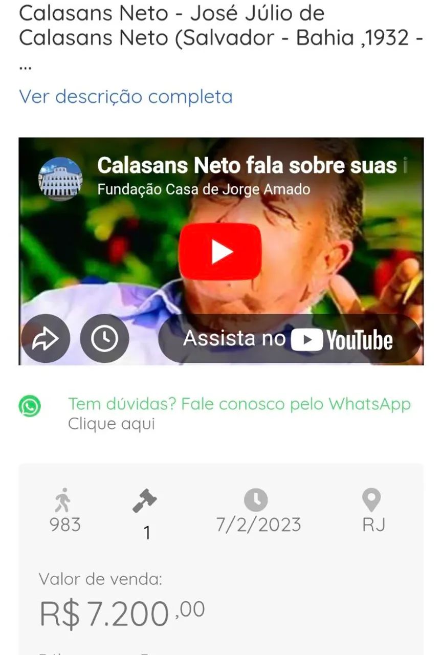 999 só hoje. Vendo ou troco. Quadro de Calasans Neto Ícaro. - Foto 4