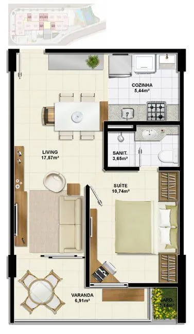 Apartamento para aluguel tem 44 metros quadrados com 1 quarto em Ondina - Salvador - Bahia