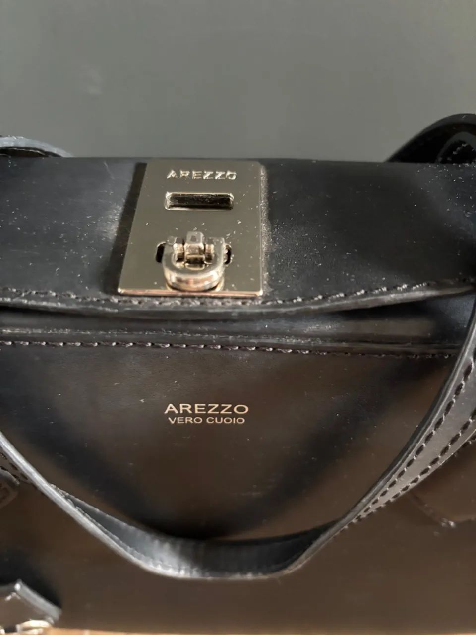 Bolsa Arezzo Couro Legítimo Preta - Foto 2