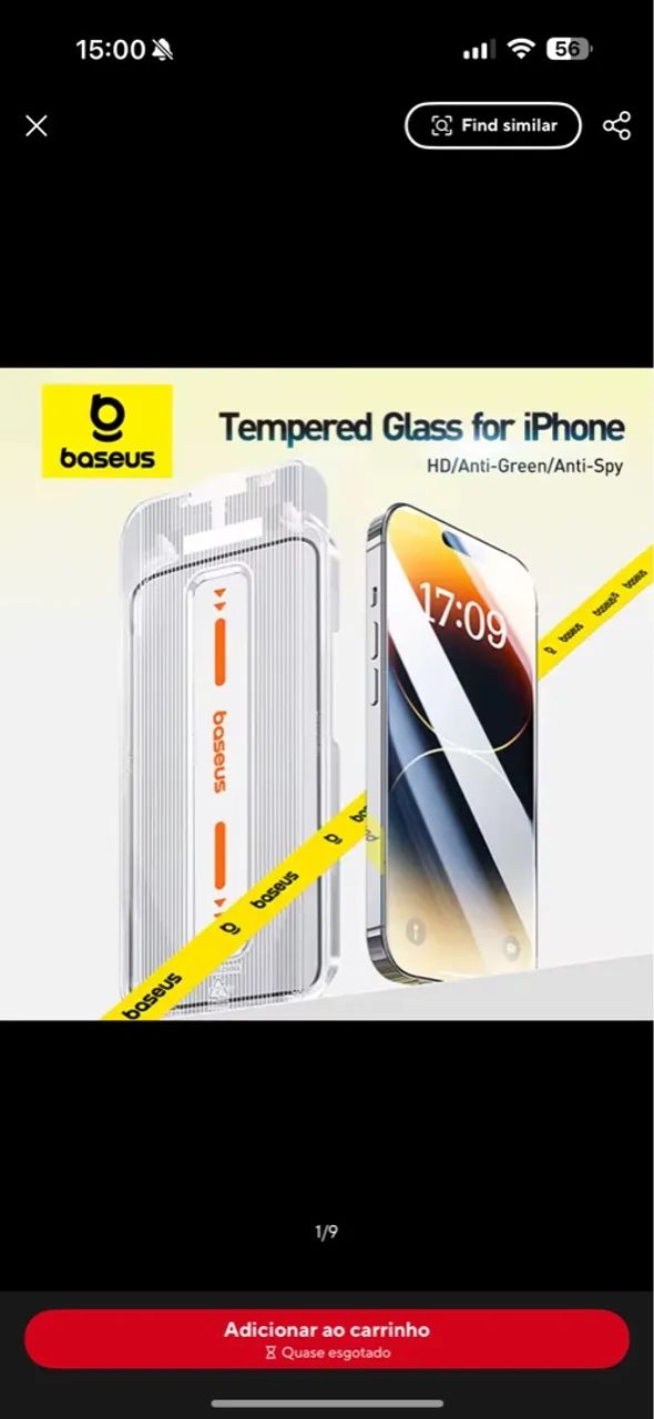 Película de Vidro Temperado Baseus iPhone Pro Max
