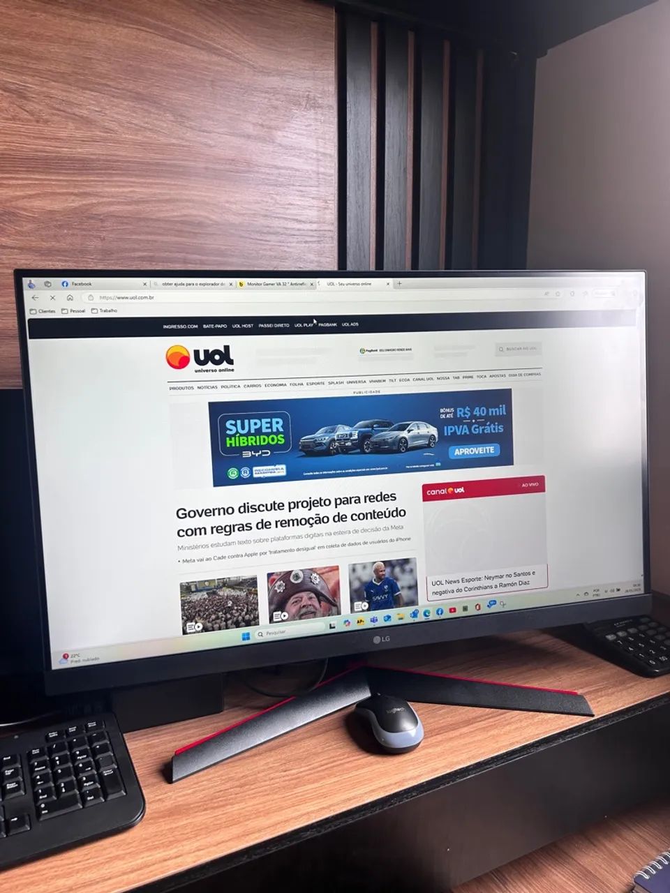 Monitor LG Gamer 32 polegadas Full HD 165Hz. Tem risco pequeno na tela (não atrapalha) - Foto 4