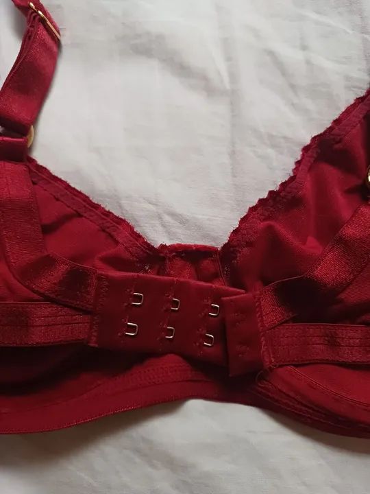 Sutiã rendado vermelho DeMillus - Foto 4