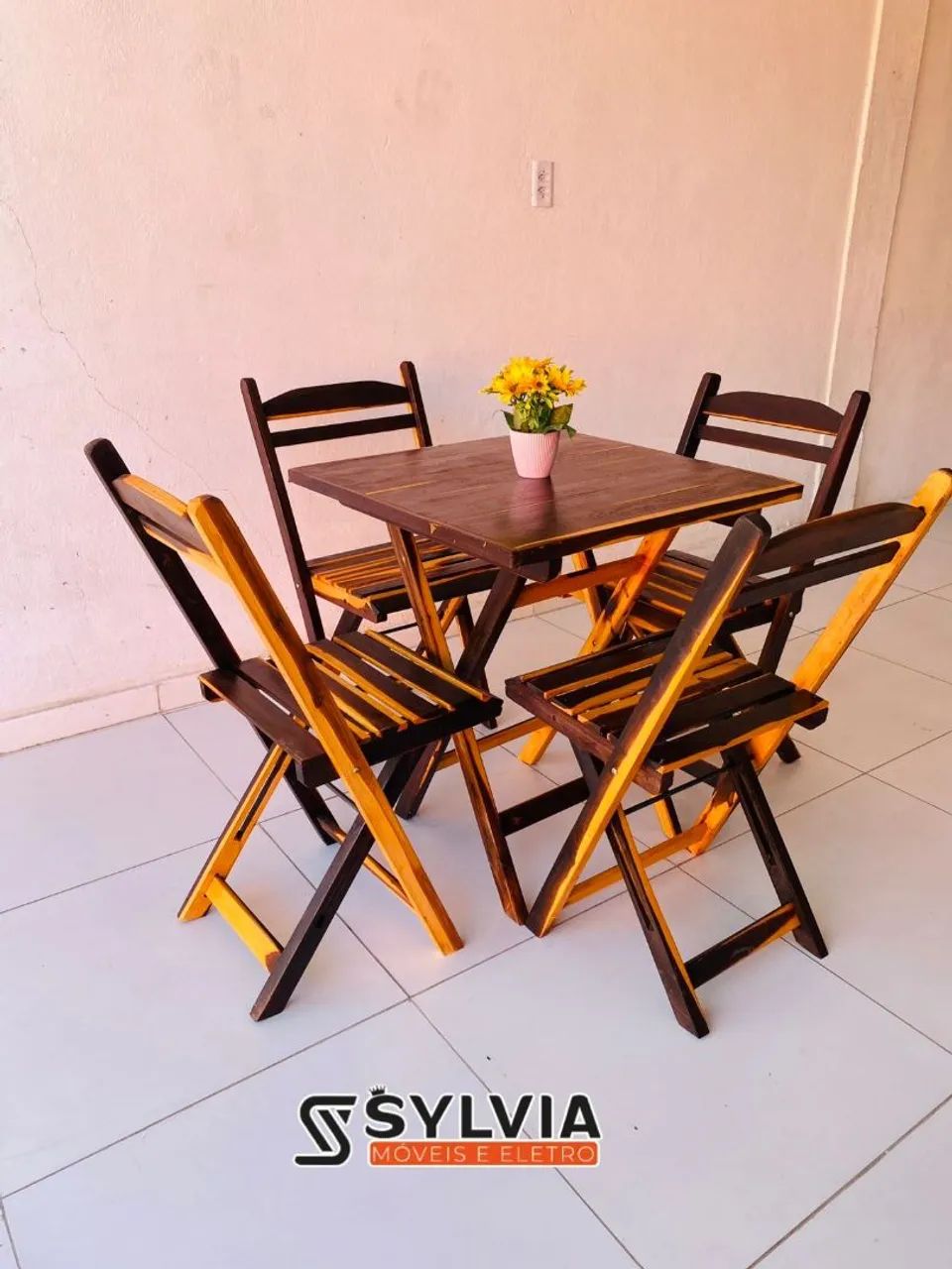 CONJUNTO DOBRÁVEL 70X70 ENVERNIZADA  - Foto 6