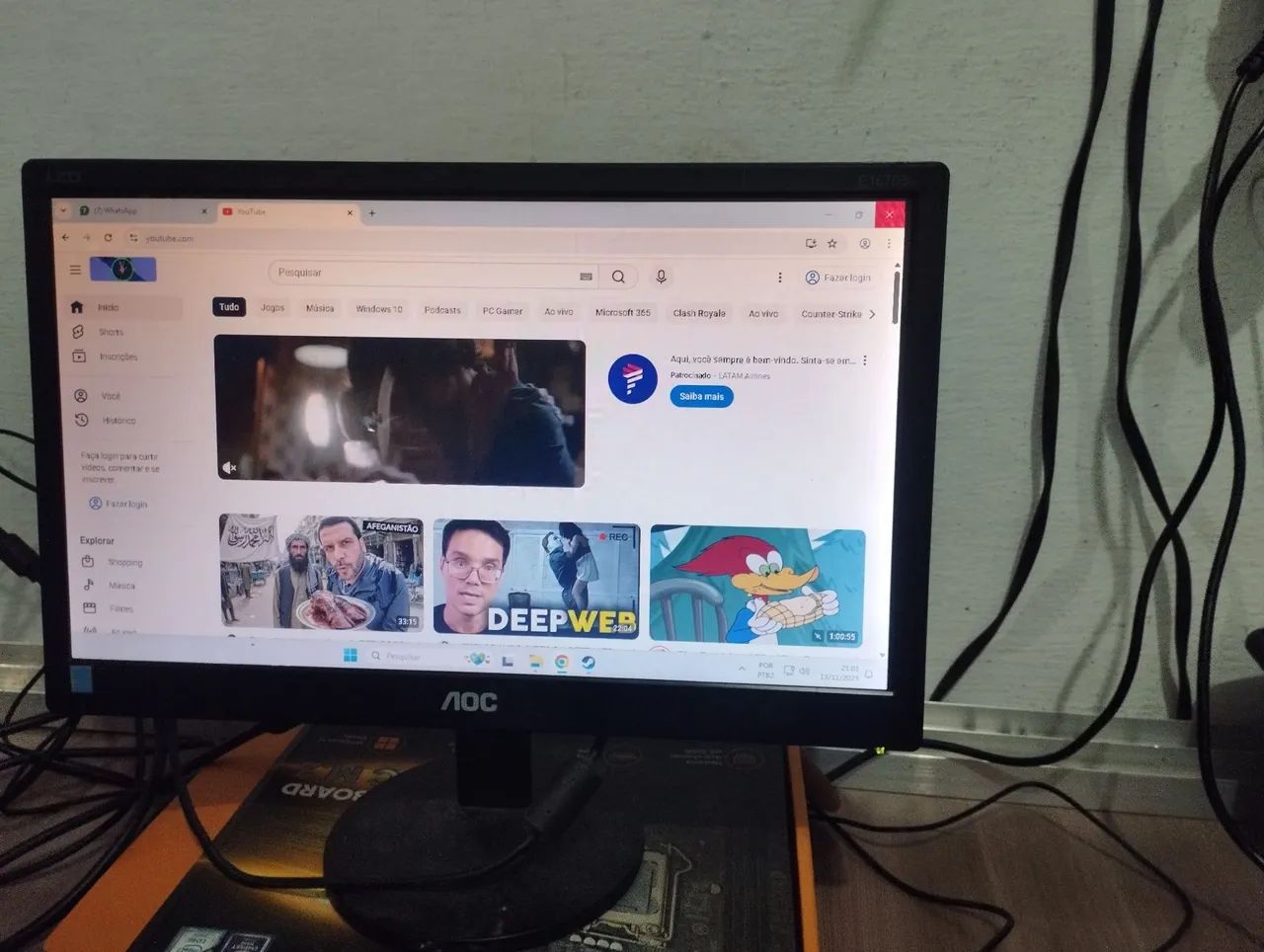 Monitor AOC LED Slim 15.6 40 pinos (entrada USB)64396506965250121