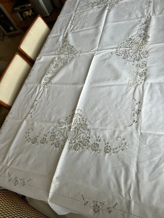Toalha de Mesa Linho Bordada - Foto 4