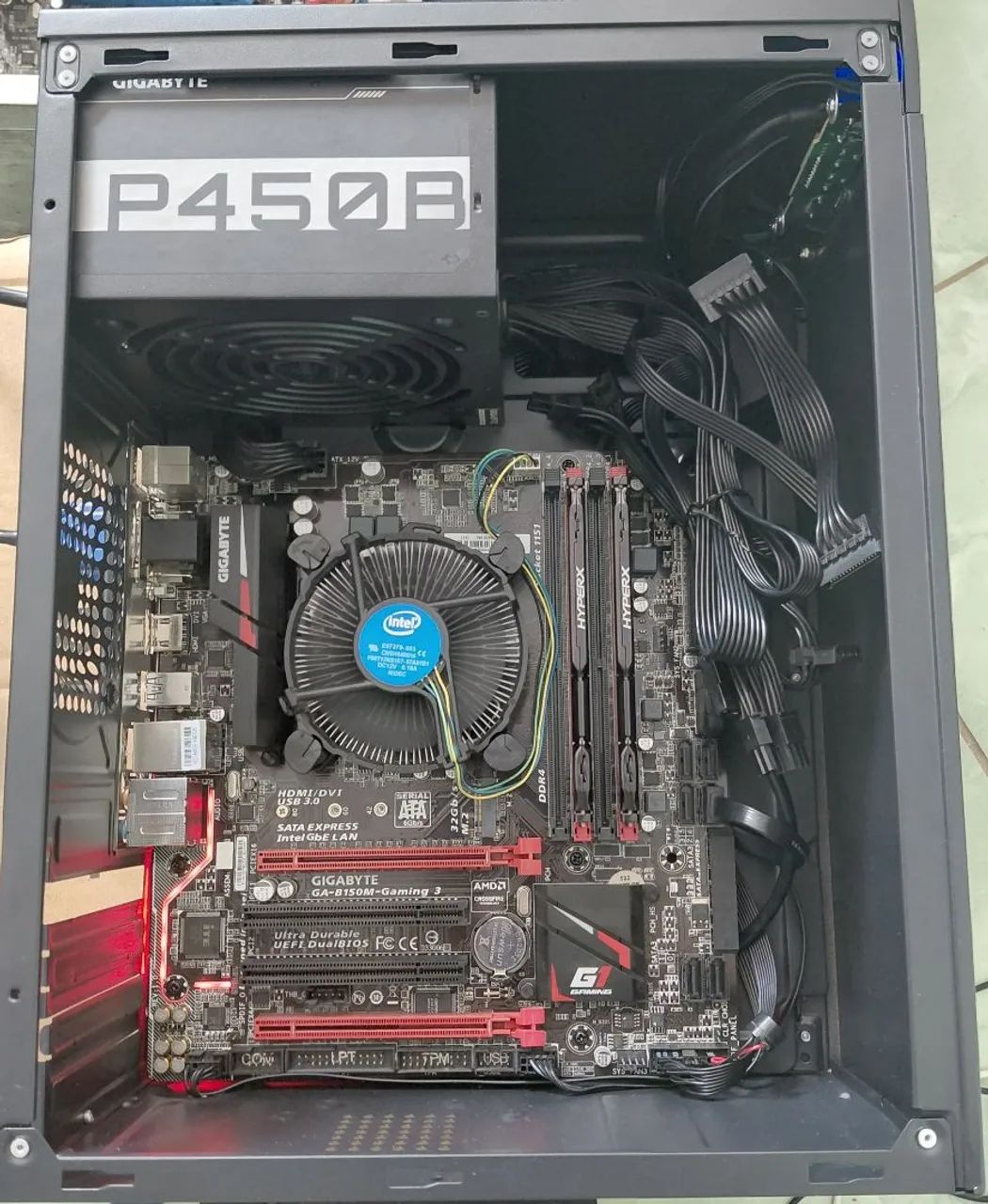 Cpu i3 6100 8gb mobo gaming pego monitor GPU 