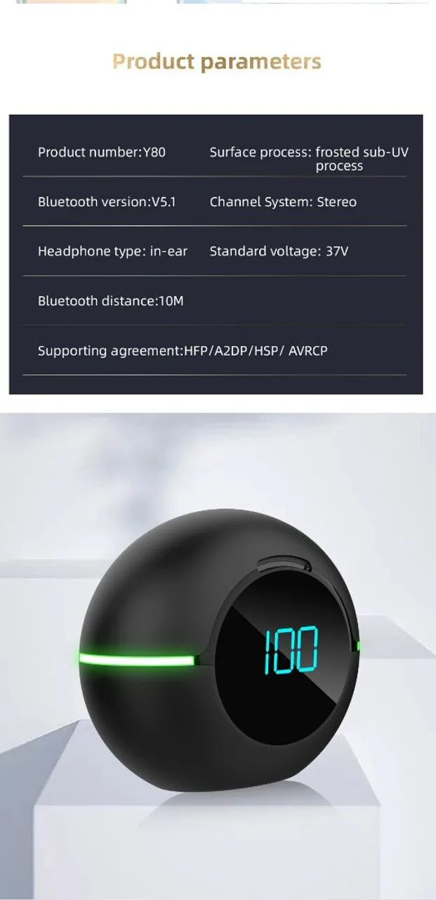 Fone de ouvido bluetooth y80 sem fio - Foto 3