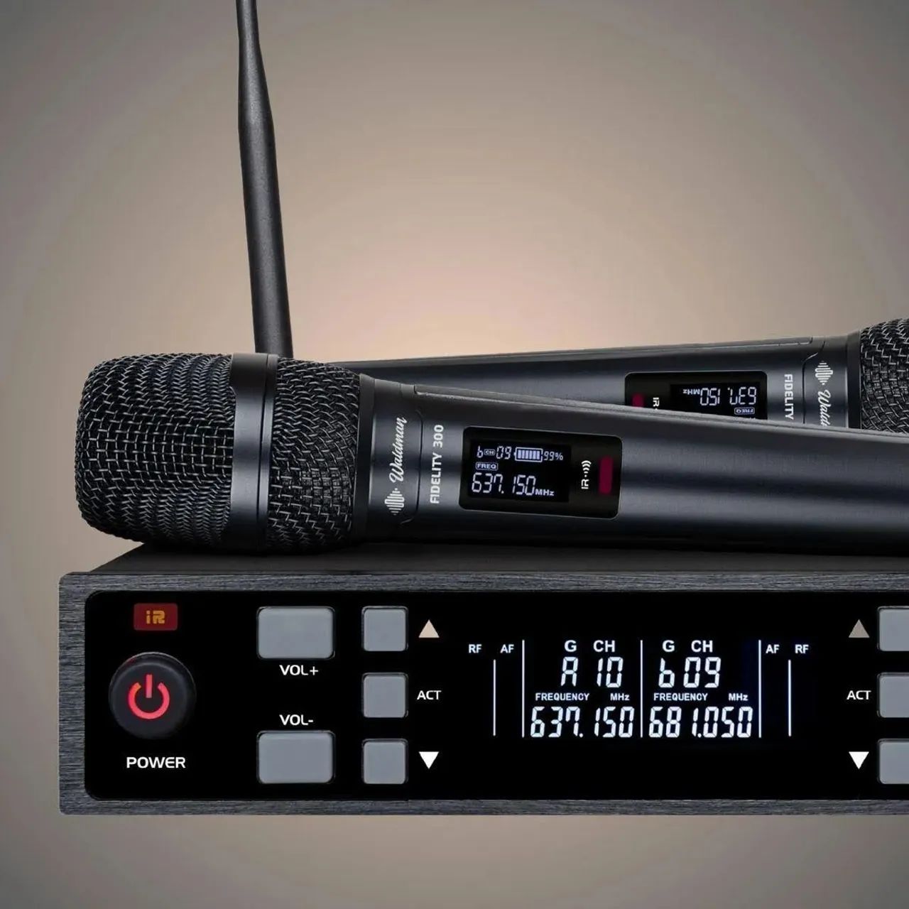 Waldman Fidelity 300 Wfd-300 Dual Wireless Handheld Microphone64407620967809124