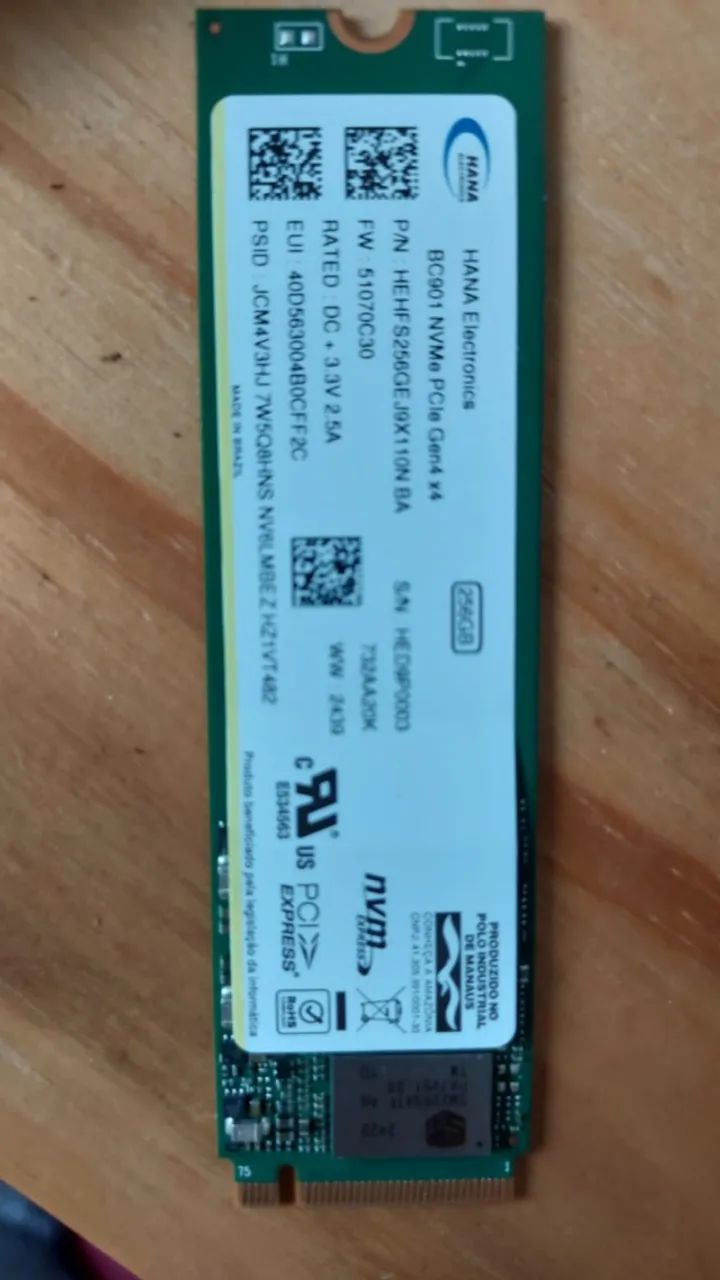 SSD NVMe PCIe Gen4 x 4  256GB Hana Eletronics - Foto 2