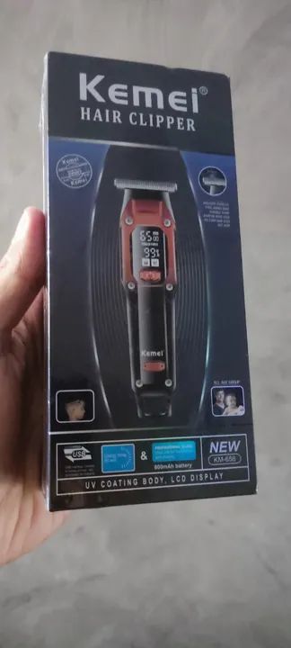 Máquina de Acabamento Profissional - Kemei KM-658 com Visor - Nova