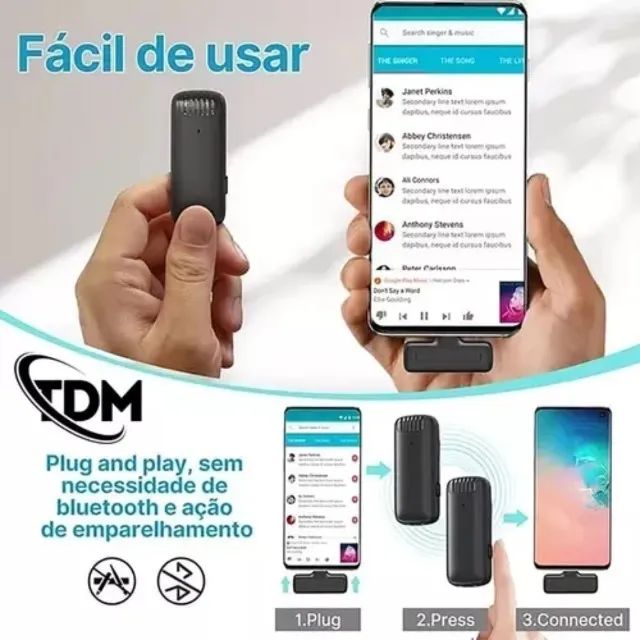 Microfone Sem Fio lapela Para iPhone iPad 2 Mics Entrada Lightning ( Novo) - Foto 6