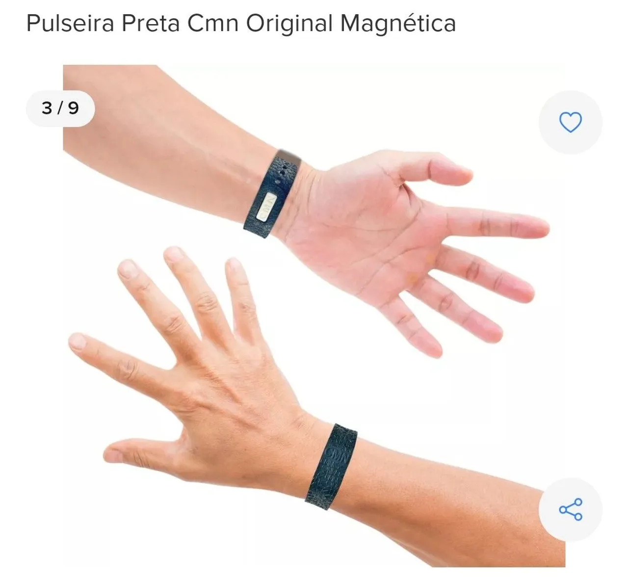 Pulseira Preta Cmn Original Magnética