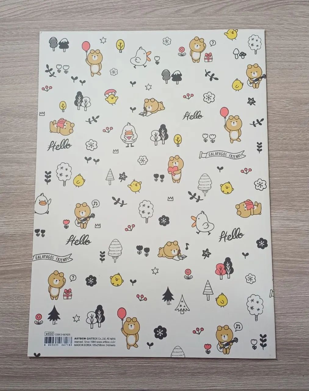 Caderno Pautado Ursinho Galapagos Friends - ARTBOX Korea (importado da Coreia) - Foto 2