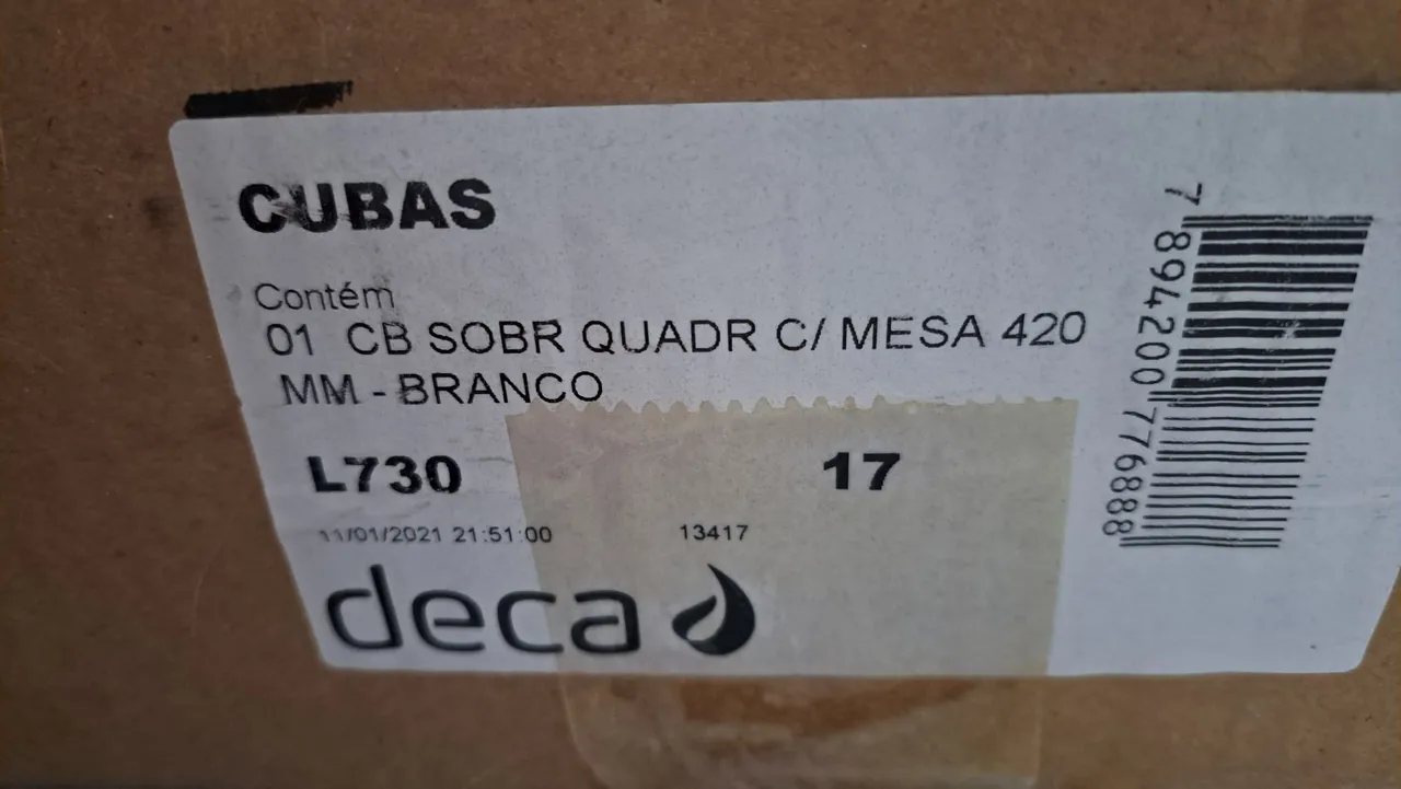Cuba de Mesa Quadrada com Mesa Linha L30