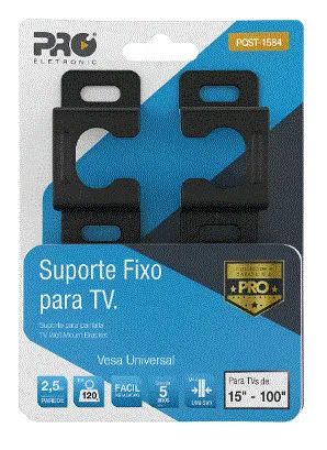Suporte Tv Fixo Universal 15 32 40 42 43 50 55 60 70 80 100 Preto - Foto 2
