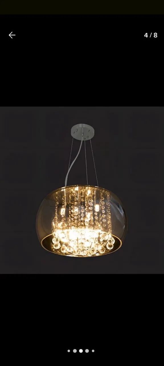 Lustre moderno de cristal com cúpula de vidro - Foto 2