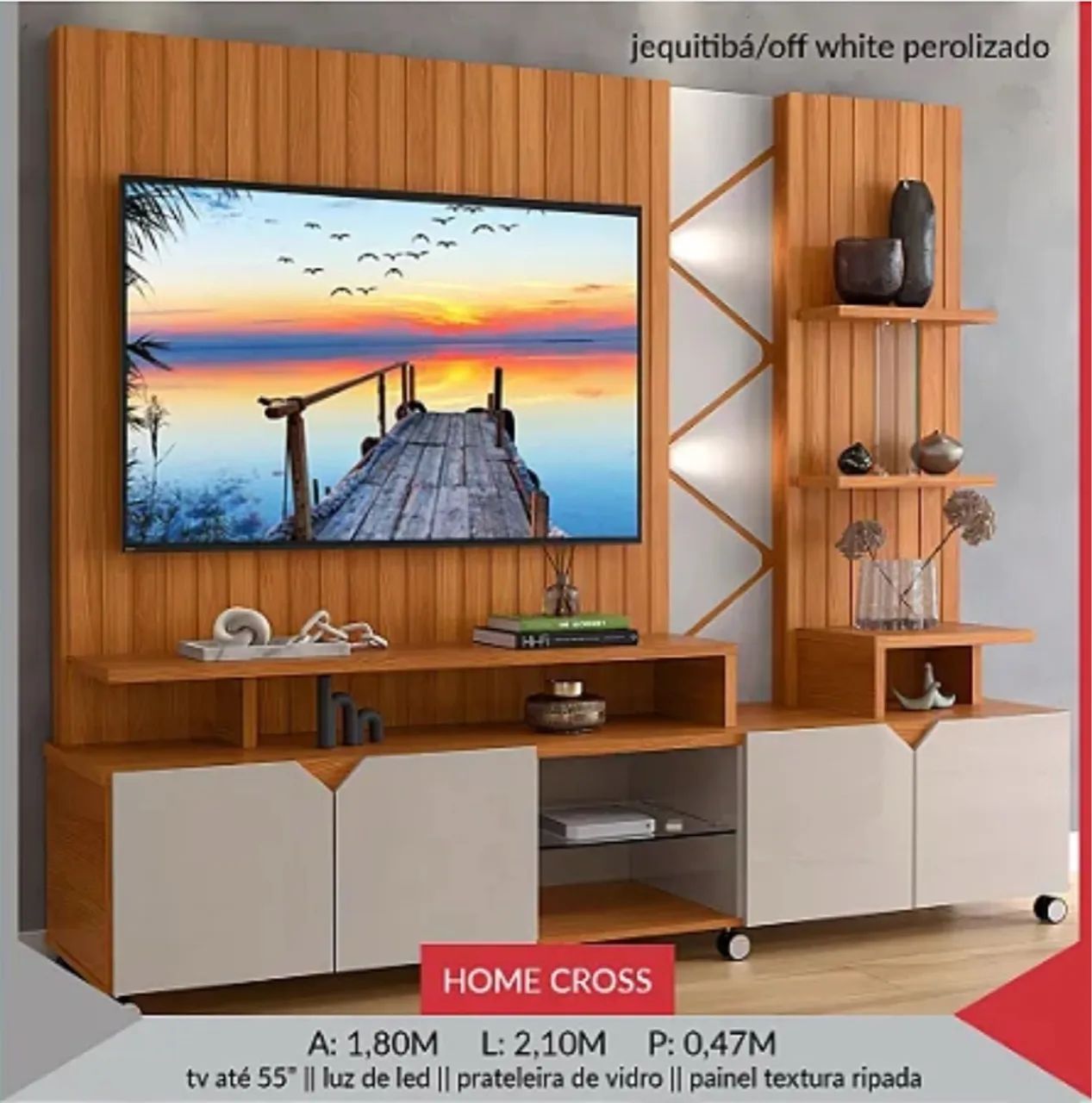 Painel para TV com Rack Integrado - 