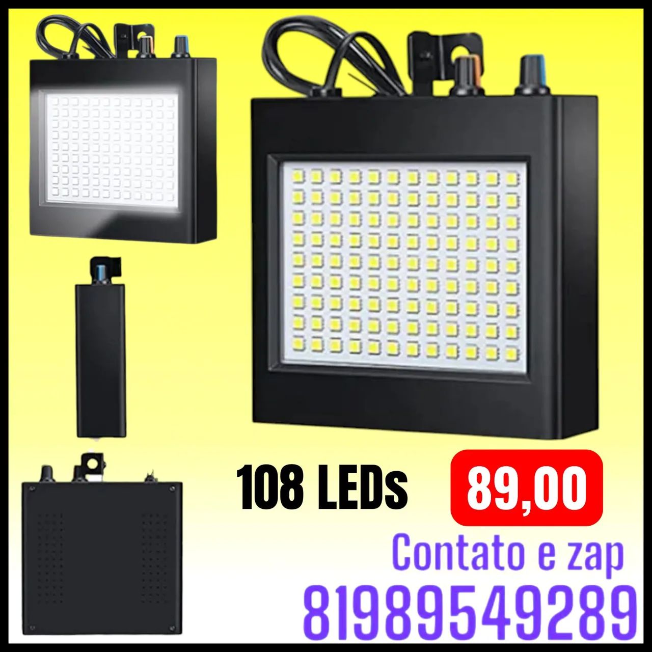 Strobo 108 Leds Rgb branco 25w Rítmico Bivolt Automático 