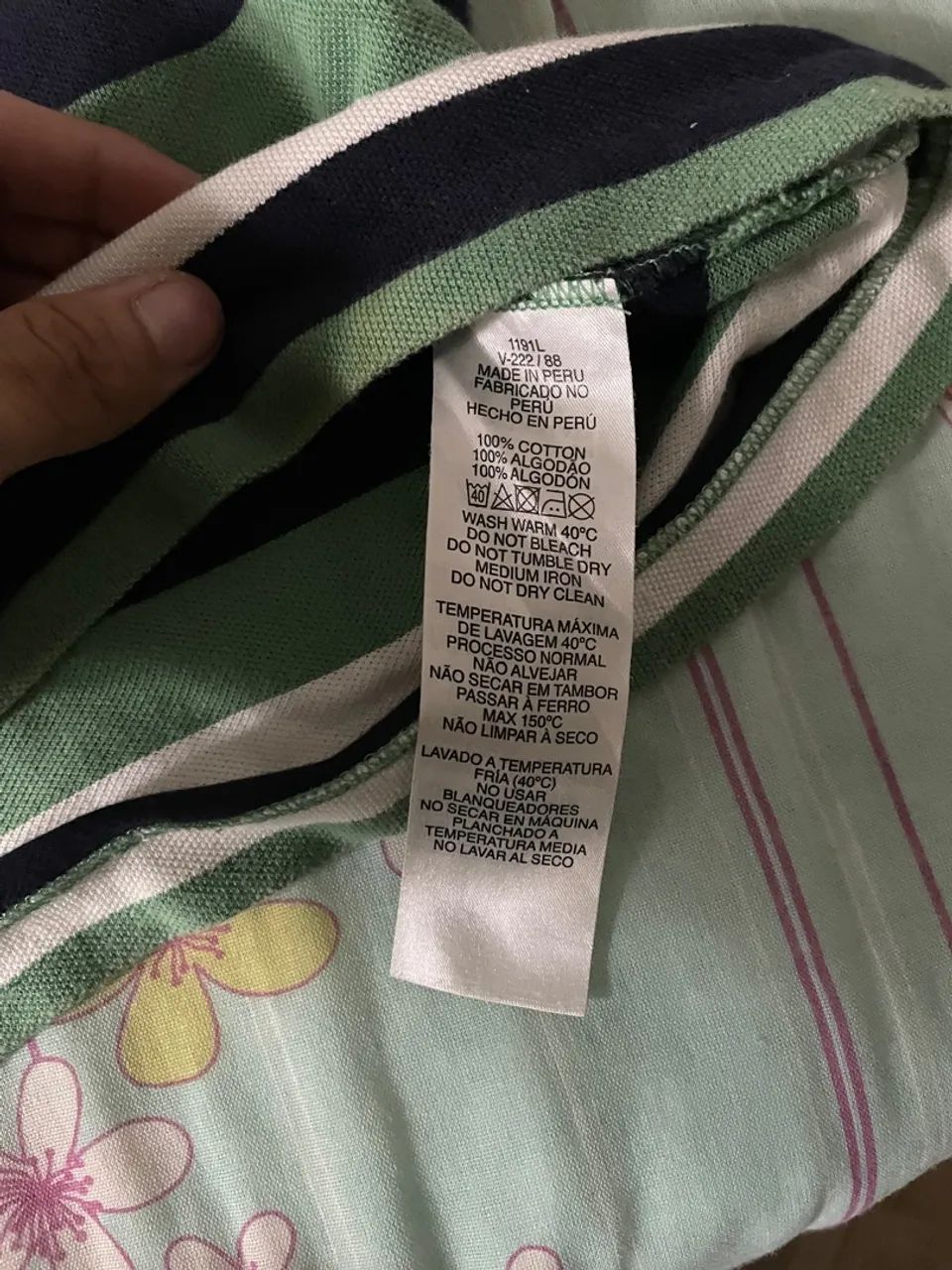 Camiseta Lacoste listrada verde e branca - Foto 5