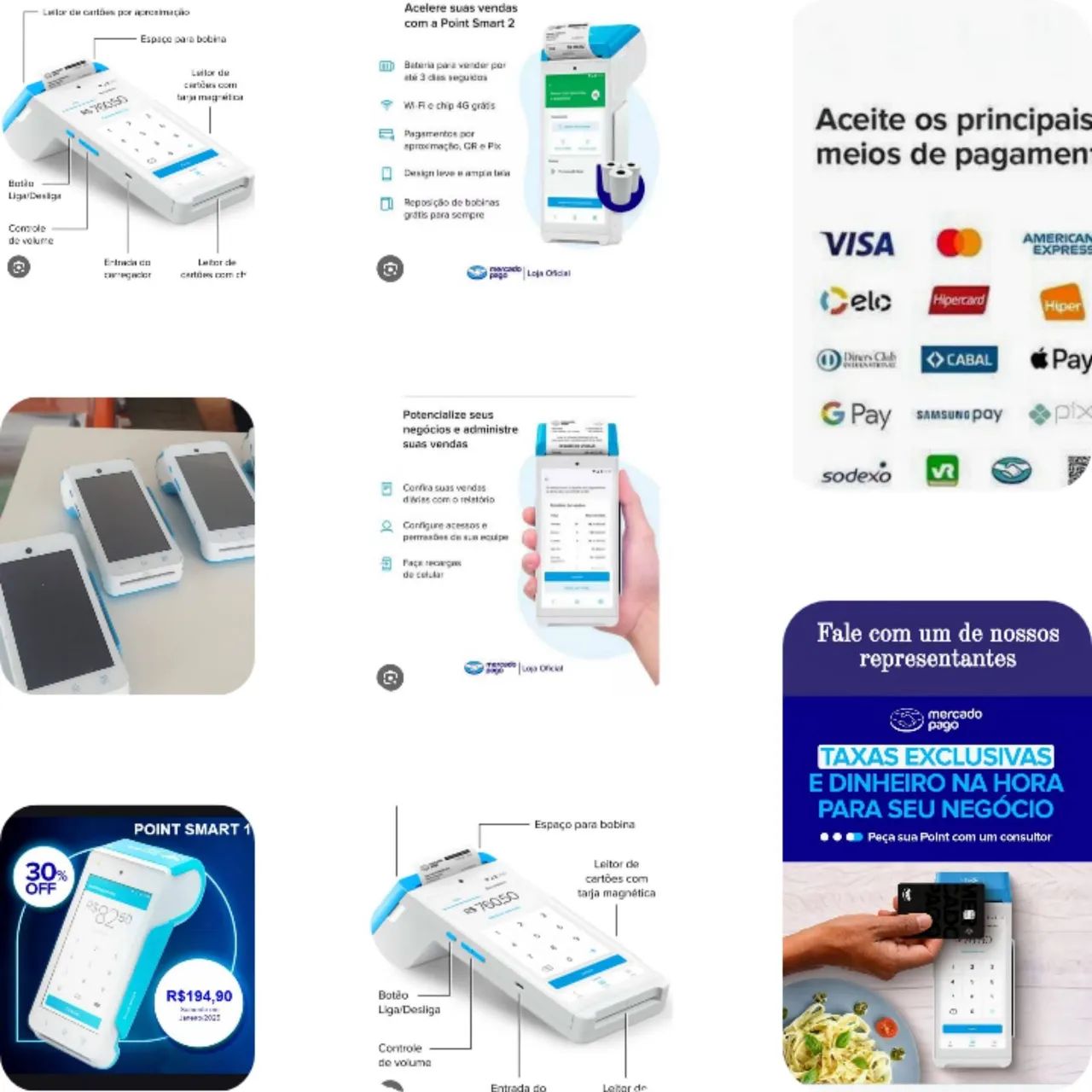 Máquina de Cartão Point Smart 1 - Mercado Pago - Foto 2