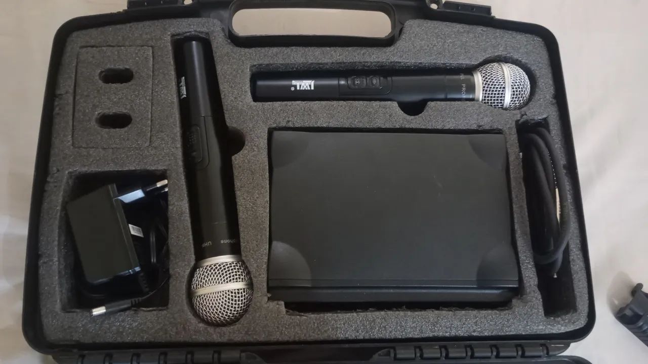 Microfone sem fio JWL/duplo UHF profissional.