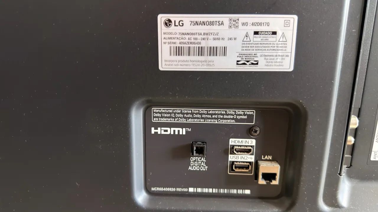 Vendo tv 75 polegadas LG com a tela danificada - Foto 4