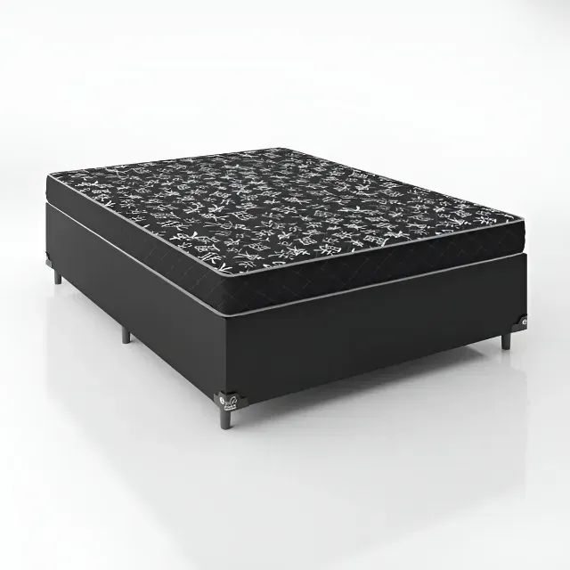 Colchão Casal D20 + Base Box Preto