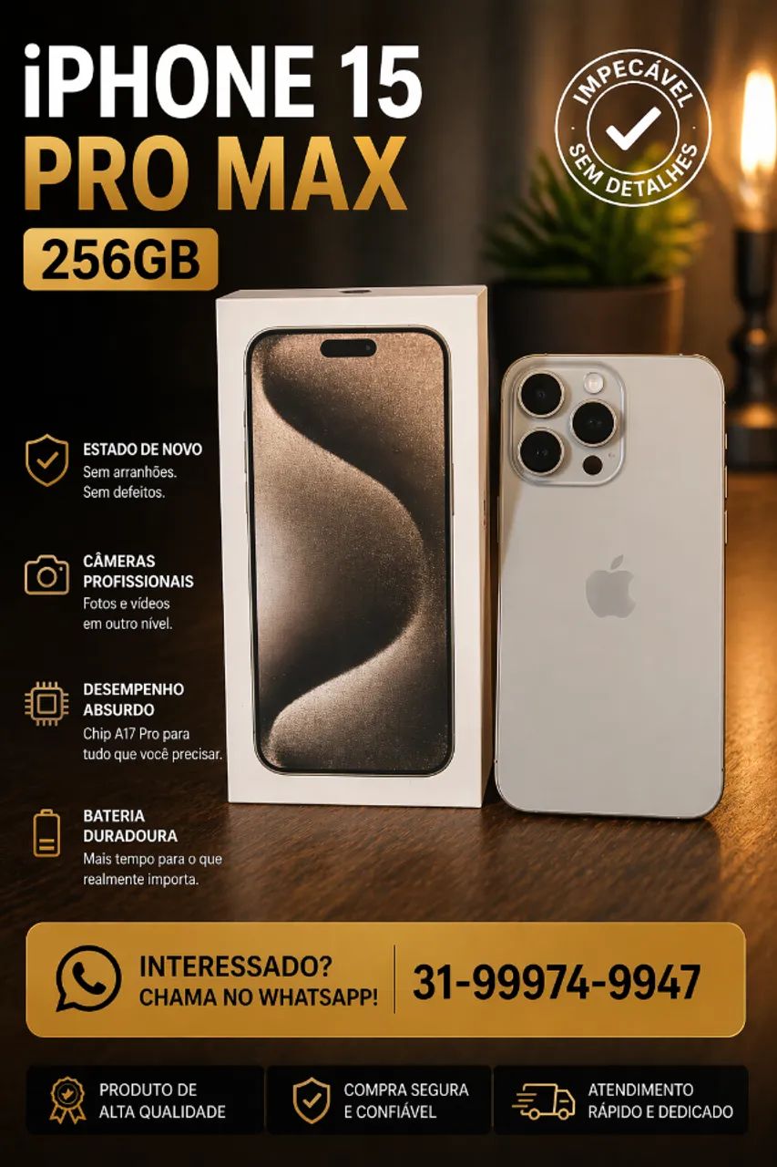 iPhone 15 pro Max 256g | Semi novo | O melhor em suas mãos