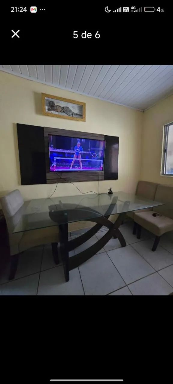 Mesa de jantar de vidro 