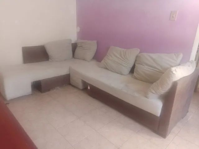 Sofá de canto + Puff - R$ 100,00 - Foto 3