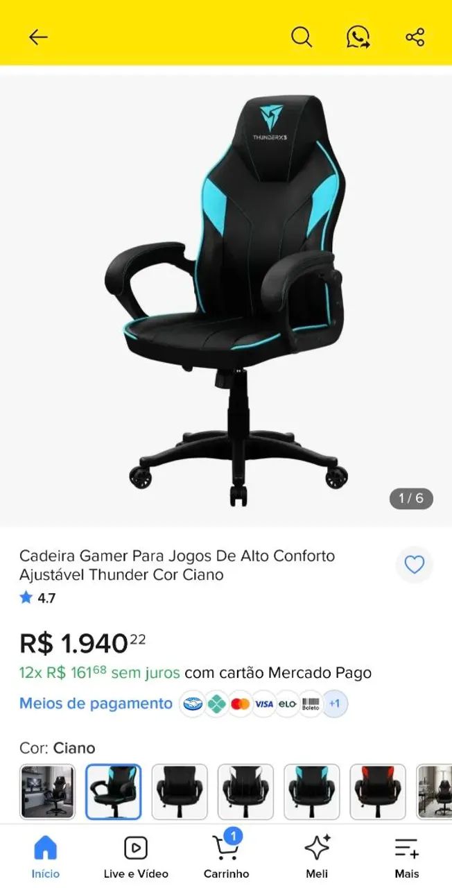 Cadeira Gamer Thunder X3  - Foto 5