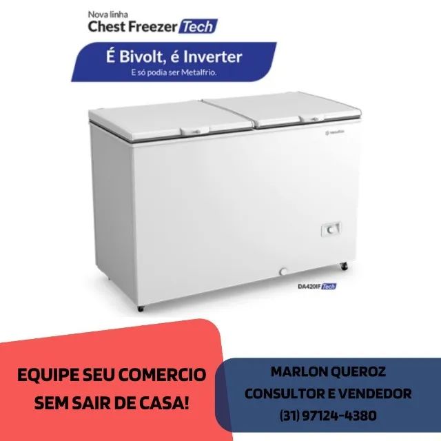 Freezer Horizontal MetalFrio Inverter 417L