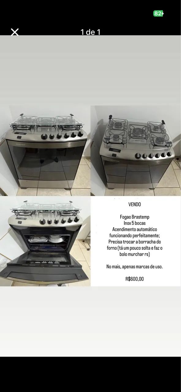 Fogão Brastemp 5 bocas 