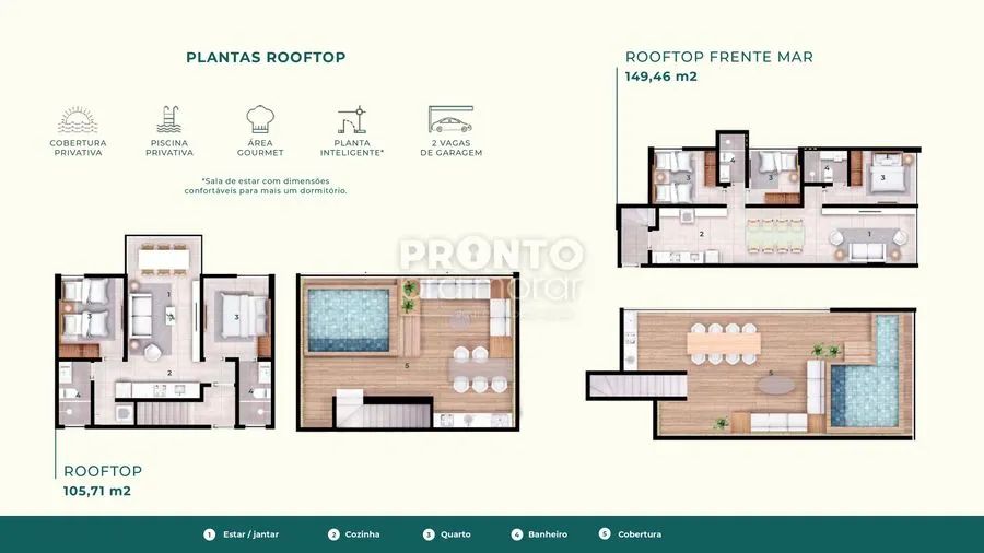 Apartamento com 2 quartos em Muro Alto