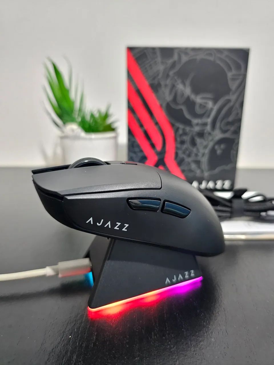 Mouse Gamer Ajazz com Dock de Carregamento - Foto 2