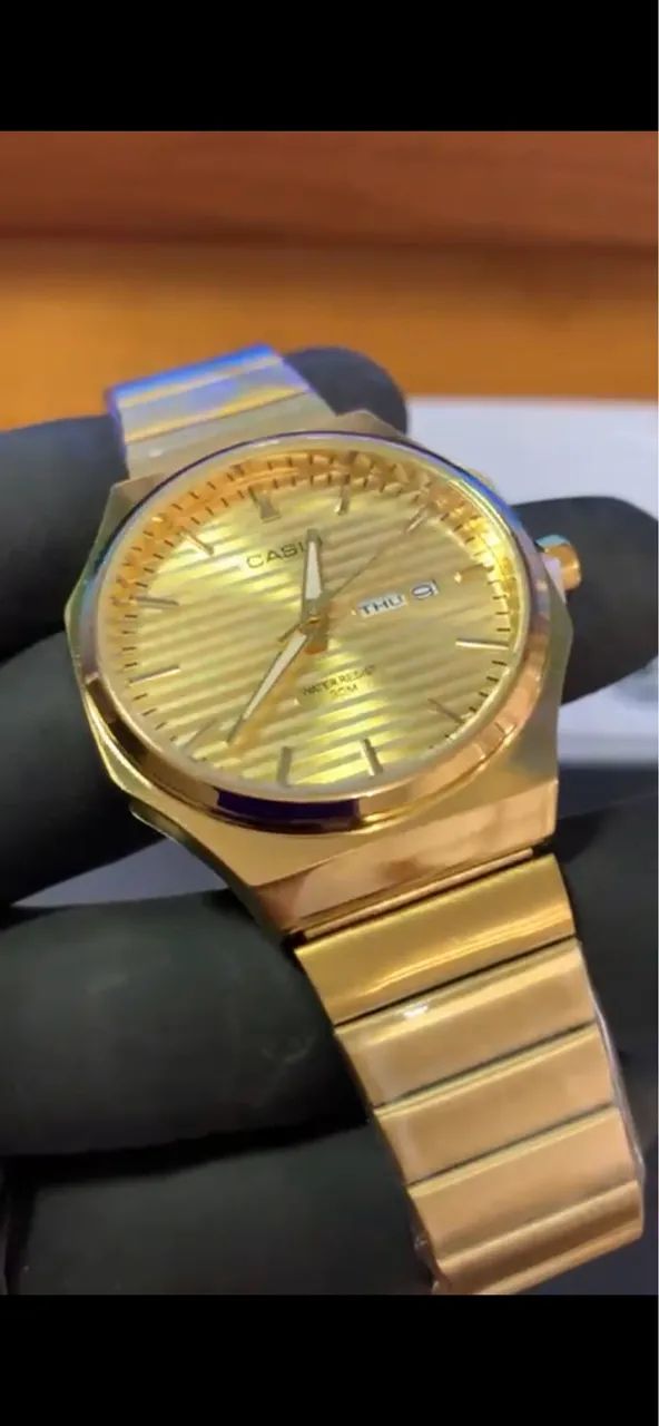 RELÓGIO DE PULSO CASIO BANHADO A OURO  - Foto 4