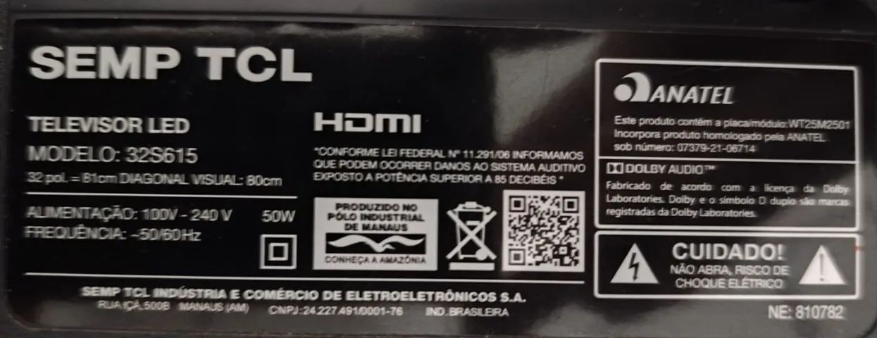 Smart TV  Semp TCL Modelo 32S615 32 Polegadas, Android Seminova. - Foto 5