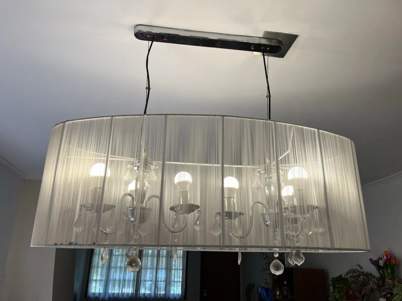 Lustre prateado com pedras - Foto 2