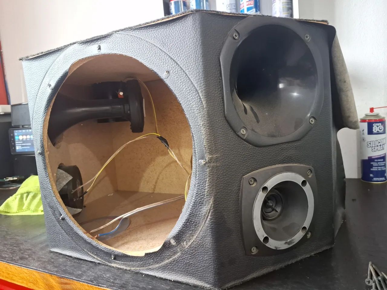 Caixa de som trio para subwoofer de 12 polegadas