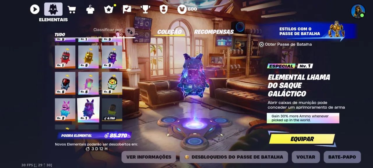 Elemental lhama do saque galáctico 