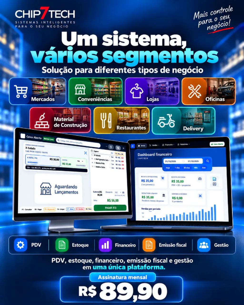 Sistema PDV Online CHIP7TECH para Empresas - Foto 3