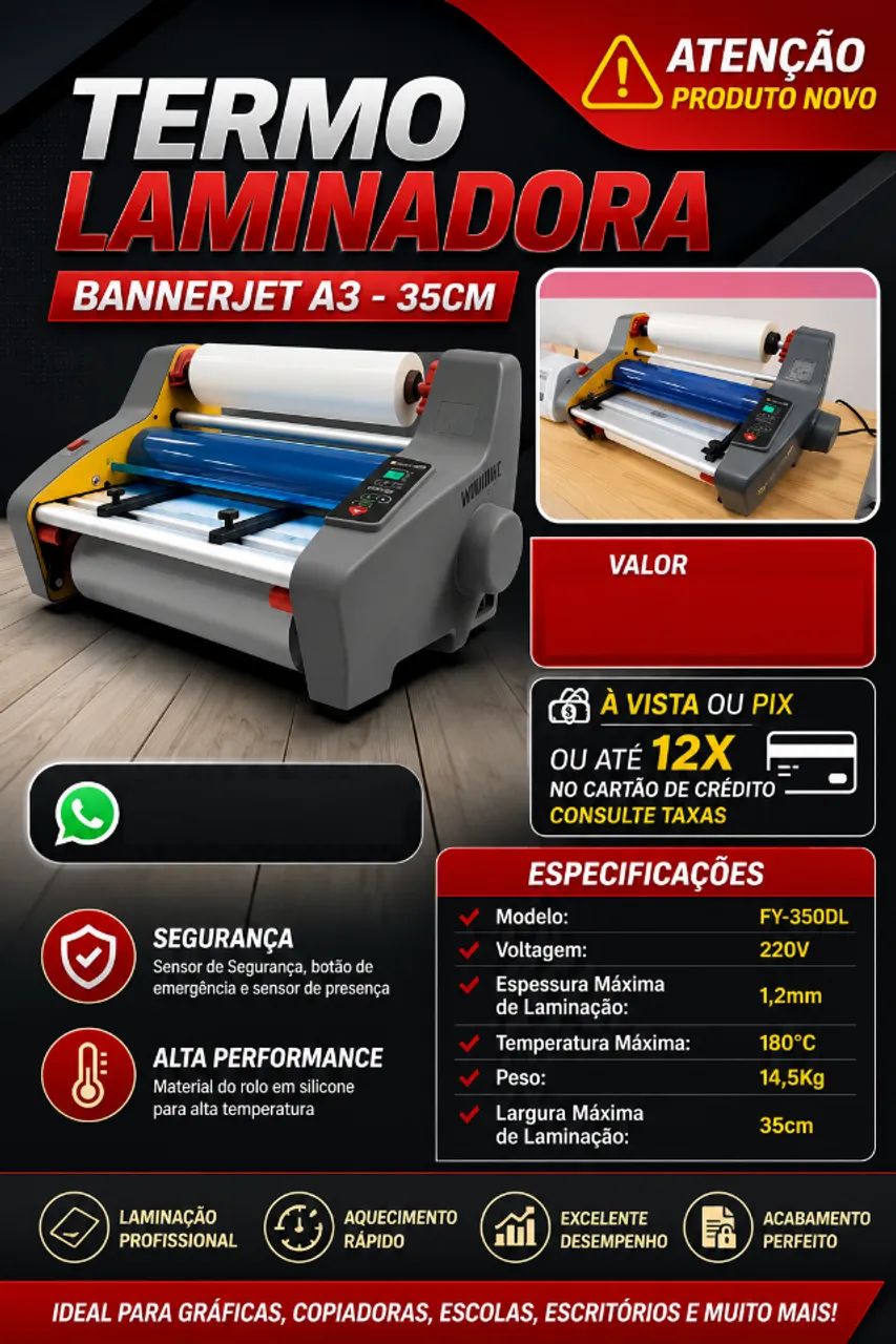 Termo Laminadora Bannerjet A3 - 35cm