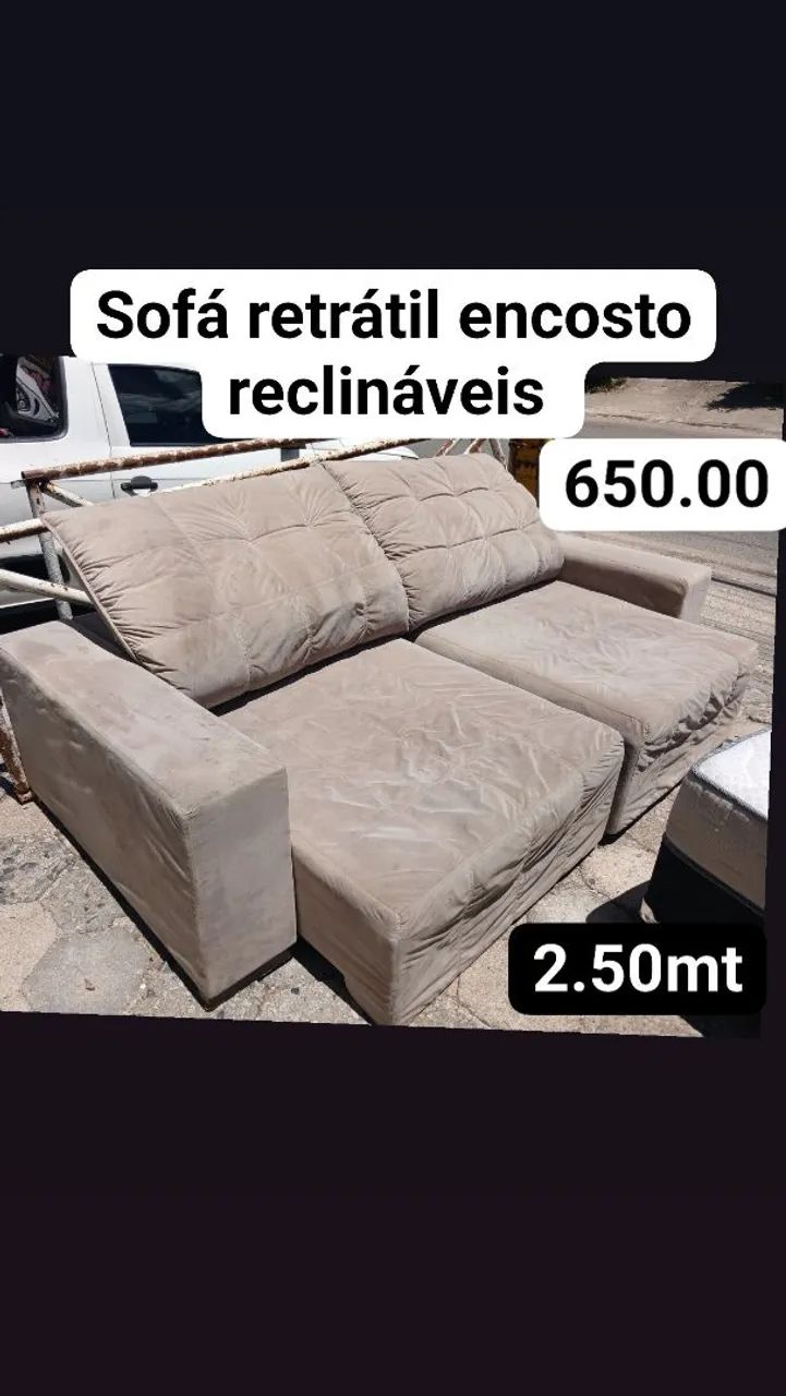 Sofá retrátil encosto reclináveis 