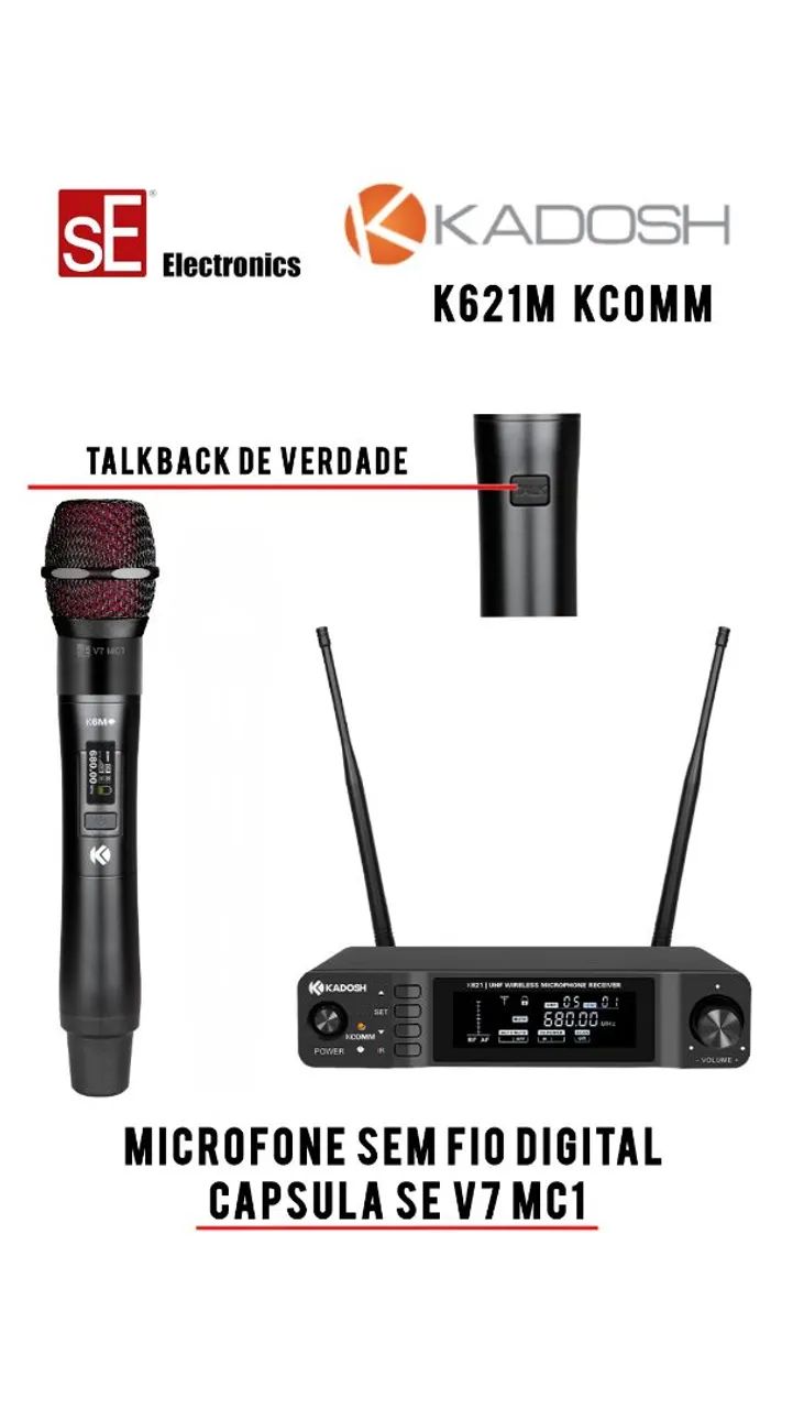 Microfone TalkBack Sem Fio Profissional Digital Kadosh K621M K-COMM Cápsula SE V7 MC1  - Foto 3