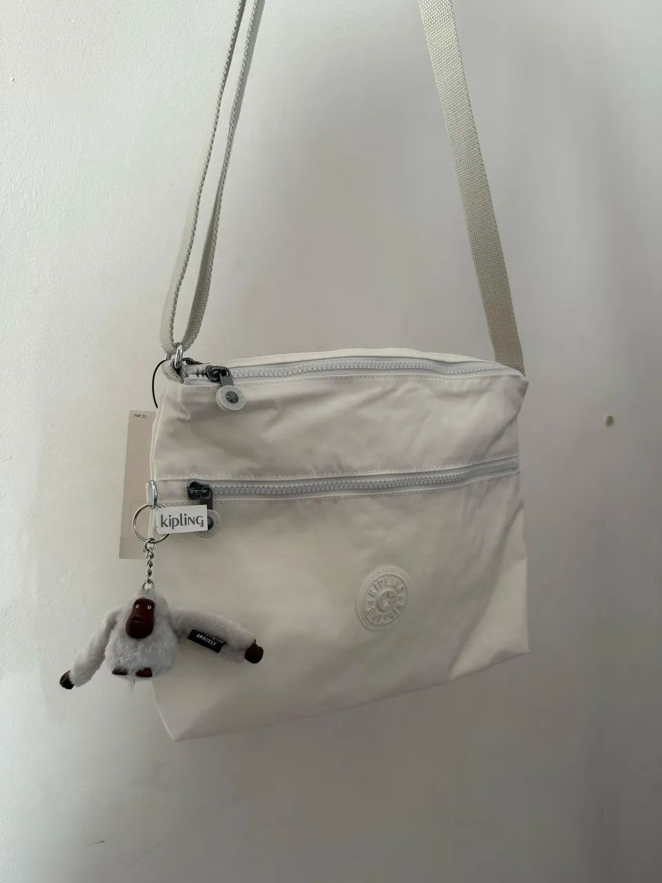 Bolsa Kipling branca média nova importada - Foto 5