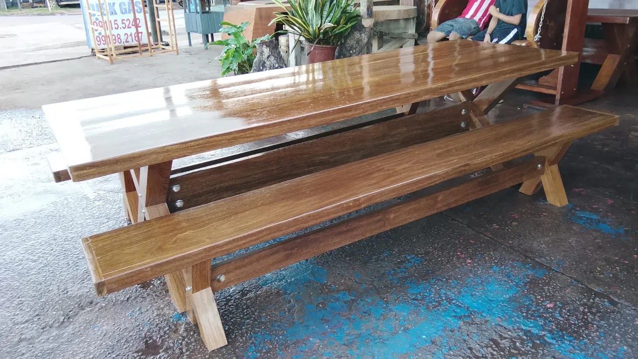 Mesa grande com dois bancos 3.00 de comprimento  - Foto 4