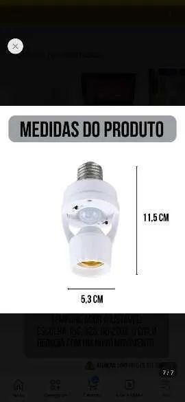  SENSOR DE PRESENÇA bivolt E27 + brinde - Foto 2