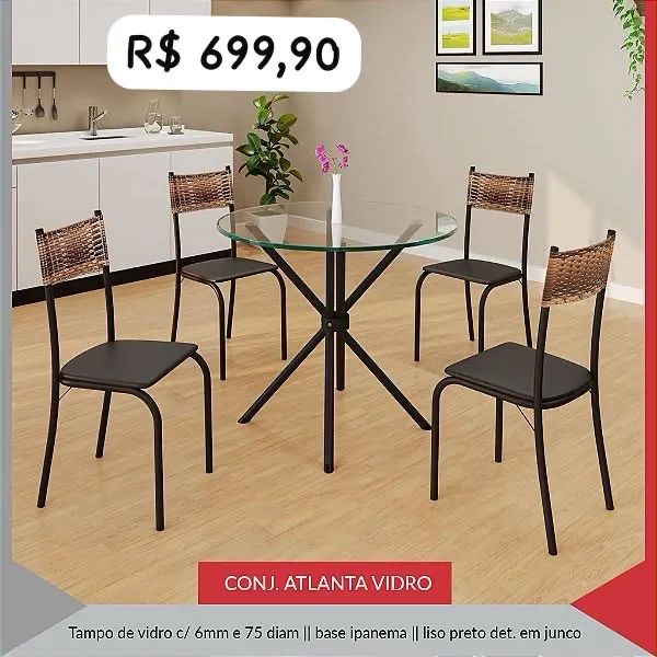 Mesa de jantar. 4 cadeiras  - Foto 2