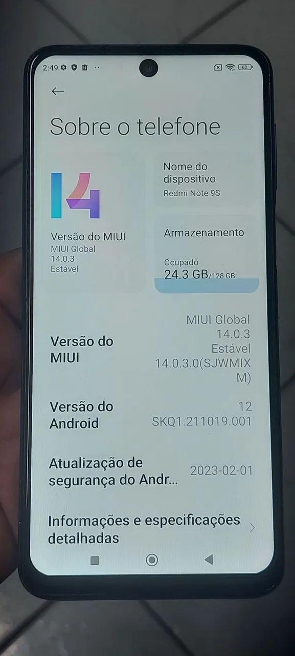 Celular Redmi Note 9s 128 gigas funcionando perfeitamente  - Foto 2