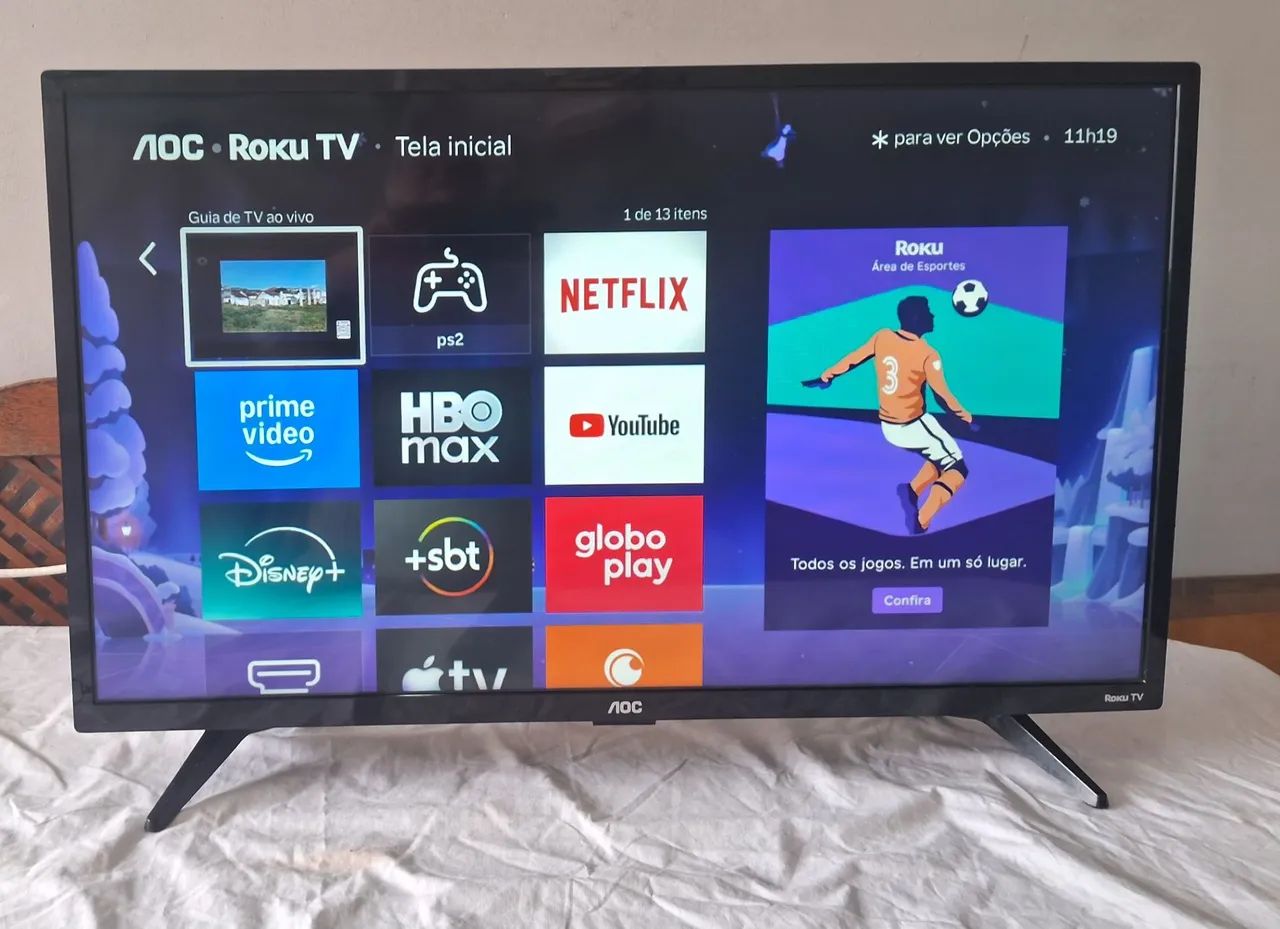 VENDO TV SMART AOC ROCKU 32' COMPLETA 